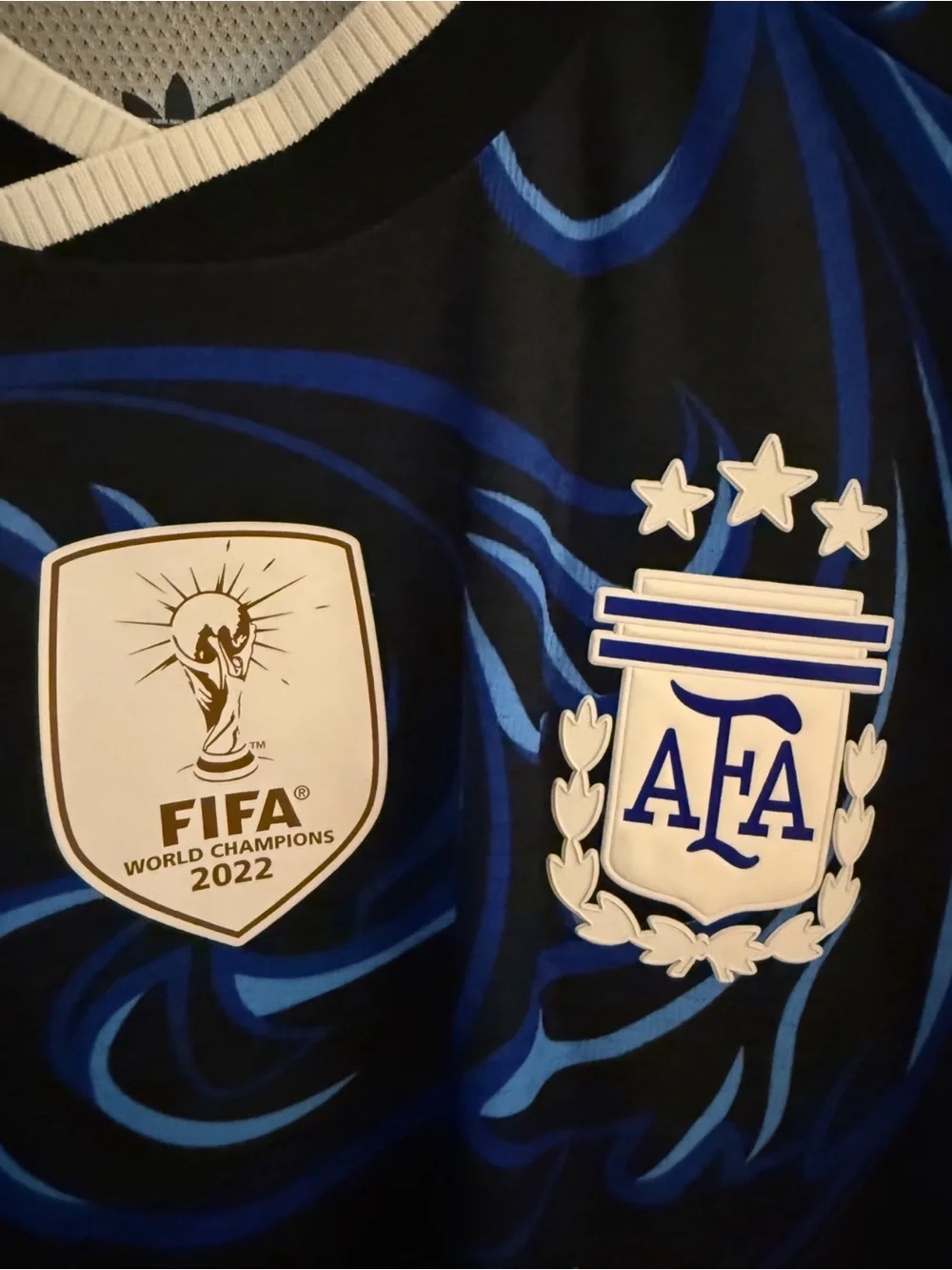 adidas Black & Blue AFA Football Jersey with Number 10